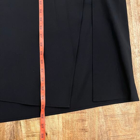 Helmut Lang Twisted Stretch Wool Skirt 6 Midi Grunge Office Siren Leather Waist - Picture 16 of 16